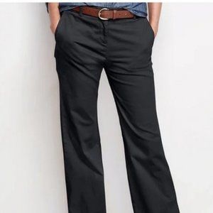 Lands' End NWT Wide Leg Weekend Chino Trousers Black Slant Pocket Pants Classic